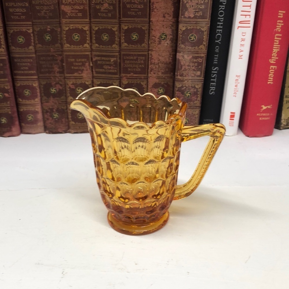 FENTON Thumbprint Colonial Amber Creamer - Picture 1 of 6